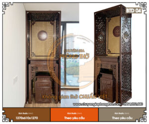 bàn thờ đứng BTD04 gỗ sồi triện sen
