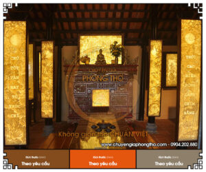 Có nên lắp tranh trúc chỉ sen trăng dọc cho phòng thờ