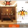 đèn chùm gỗ họa tiết đầu rồng cho phòng thờ