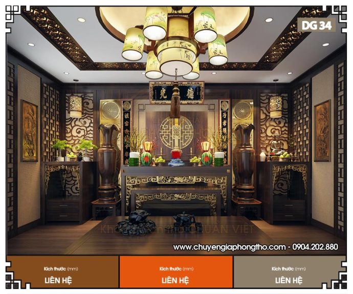 mẫu đèn chùm phòng thờ DG34