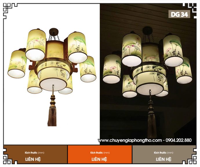 mẫu đèn chùm phòng thờ DG34