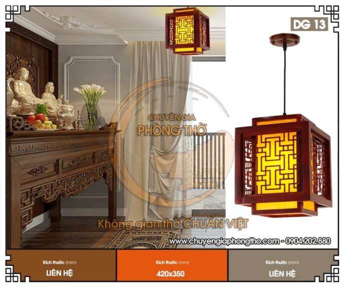 đèn thả trần phòng thờ 1 bóng