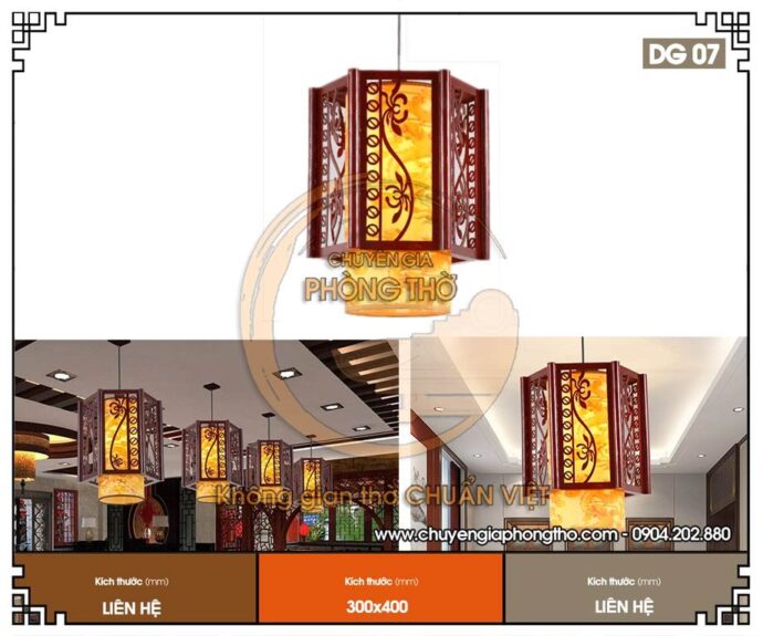 đèn thả trần trang trí phòng thờ 3