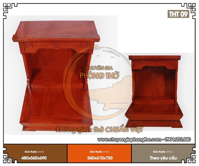 Mẫu bàn thờ thần tài ông địa mái bằng hiện đại hút tài lộc THT09