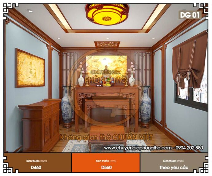 Mẫu đèn gỗ ốp trần phòng thờ sang trọng giá rẻ - DG01