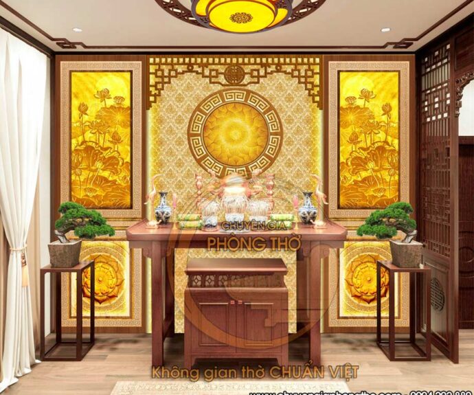 Mẫu đèn gỗ ốp trần phòng thờ sang trọng giá rẻ - DG01