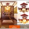 mẫu đèn gỗ thả trần phòng thờ 3