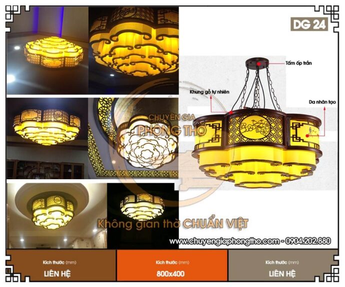 mẫu đèn thả phòng thờ hình đám mây 1