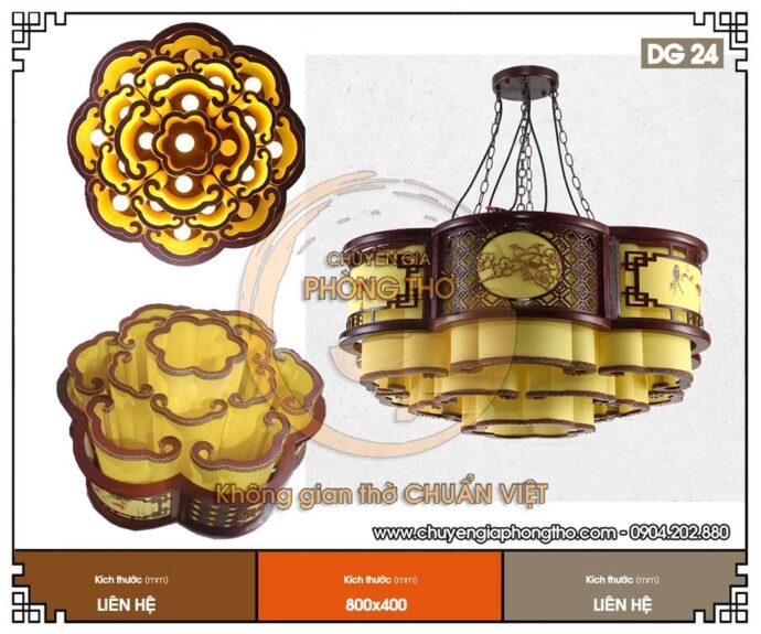 mẫu đèn thả phòng thờ hình đám mây 3