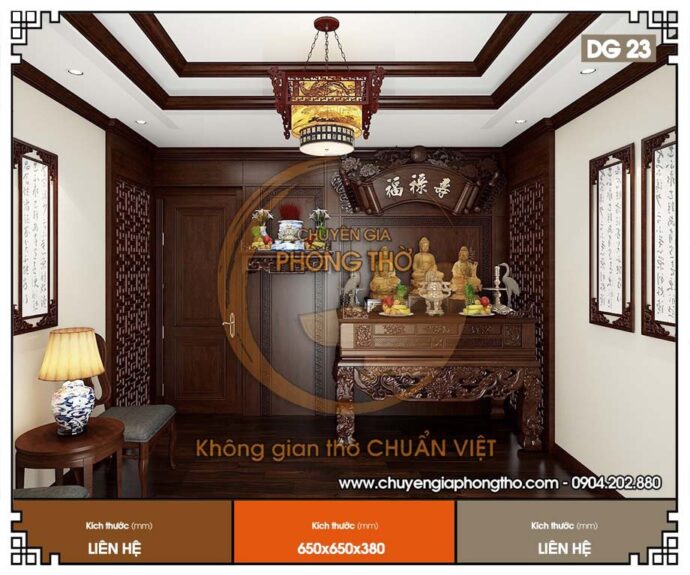 mẫu đèn thả phòng thờ hình vuông 2