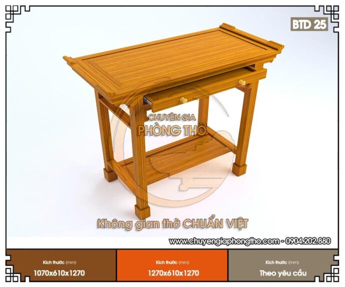 Mẫu bàn thờ đứng nhỏ giá rẻ BTD25