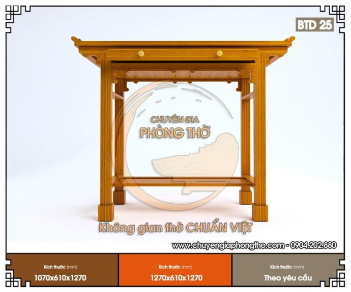 Mẫu bàn thờ đứng nhỏ giá rẻ BTD25