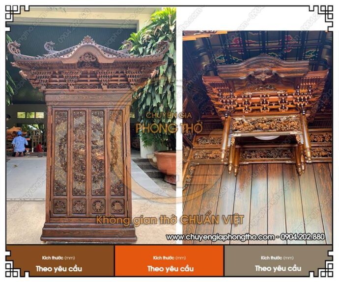 Mẫu bàn thờ kiểu Nhật lưỡng long chầu nguyệt