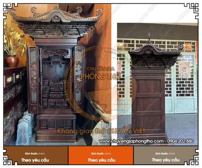 Mẫu bàn thờ kiểu Nhật lưỡng long chầu nguyệt