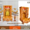 Mẫu bàn thờ thần tài mái bằng gỗ gõ THT02