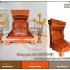 Mẫu bàn thờ thần tài mái bằng họa tiết hoa sen THT06