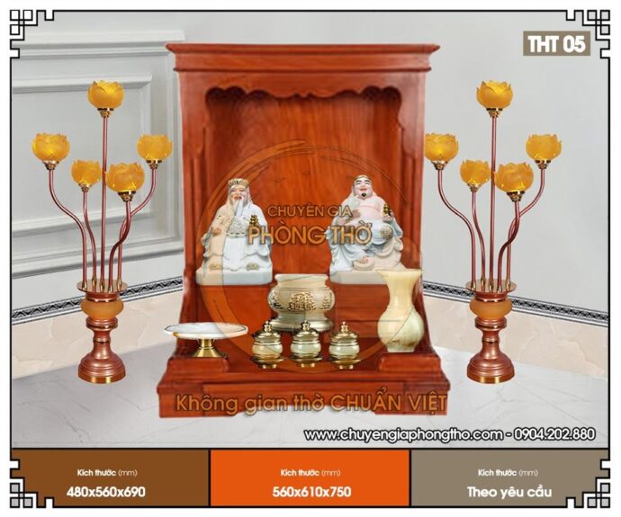 Mẫu bàn thờ thần tài màu cánh gián THT05