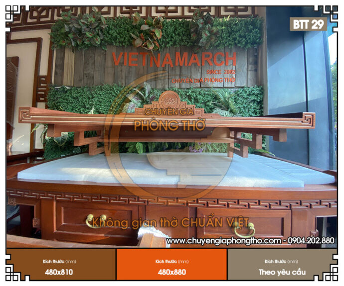 Bàn thờ treo tường gỗ gõ BTT29