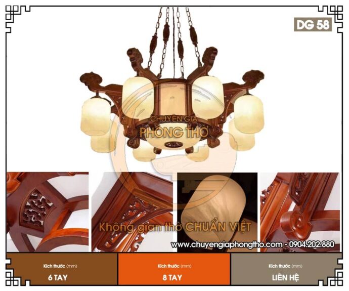 đèn chùm gỗ hiện đại 2