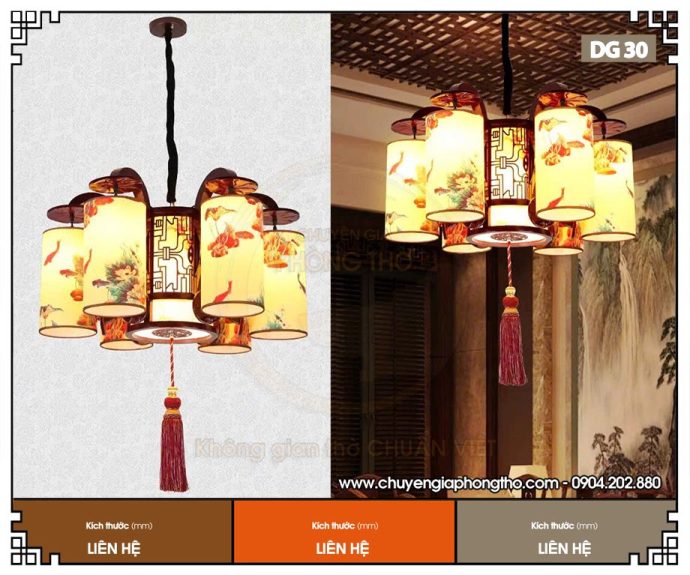 Đèn chùm phòng thờ 8 tay DG30