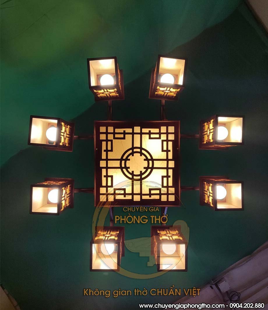 đèn chùm trang trí phòng thờ 13