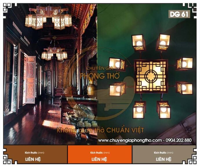 đèn chùm trang trí nhà gỗ