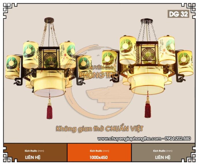 đèn chùm trang trí phòng thờ 1