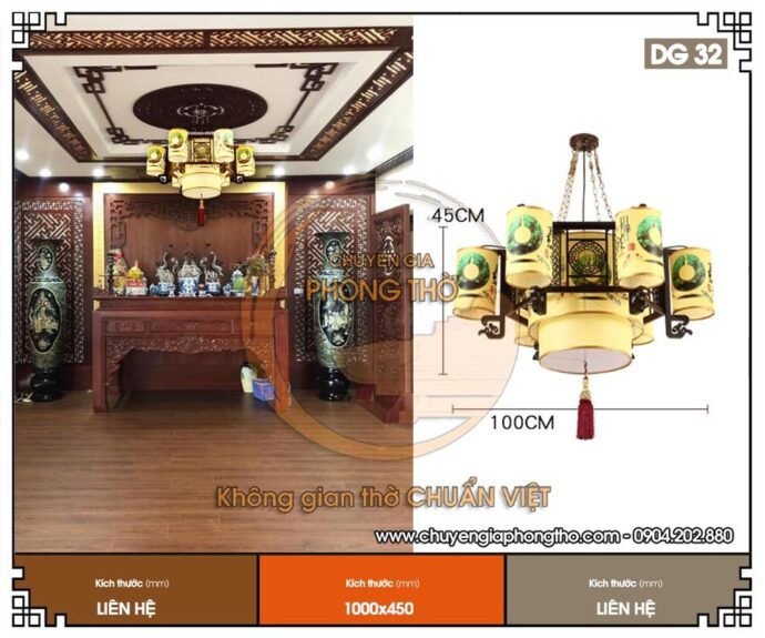 đèn chùm trang trí phòng thờ 3