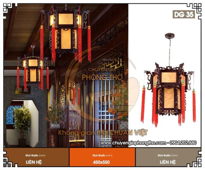 đèn lồng gỗ lục giác 1