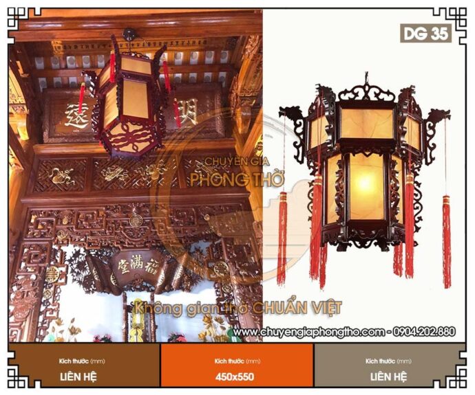 đèn lồng gỗ lục giác 2