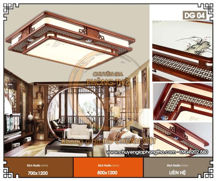 đèn ốp trần phòng thờ hình chữ nhật 1