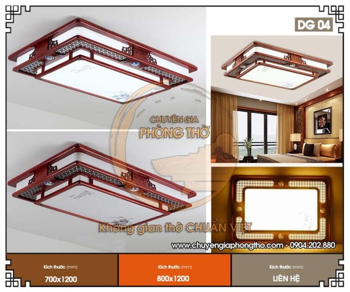 đèn ốp trần phòng thờ hình chữ nhật 2