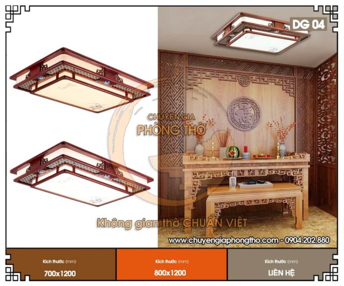 đèn ốp trần phòng thờ hình chữ nhật 3