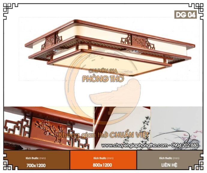 đèn ốp trần phòng thờ hình chữ nhật 4