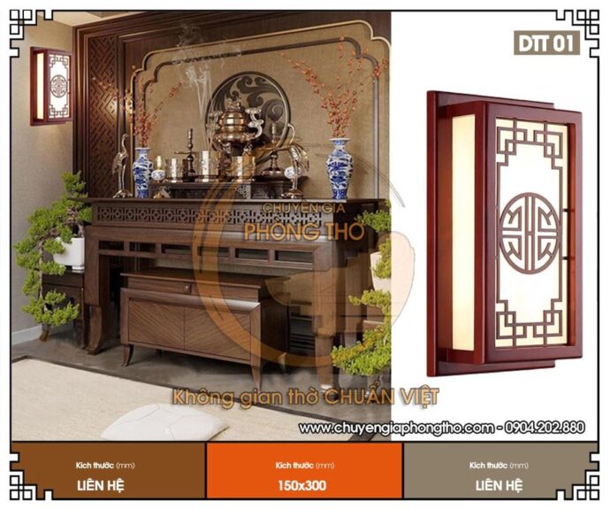 đèn ốp tường phòng thờ chữ thọ 3