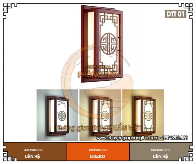 đèn ốp tường phòng thờ chữ thọ 5