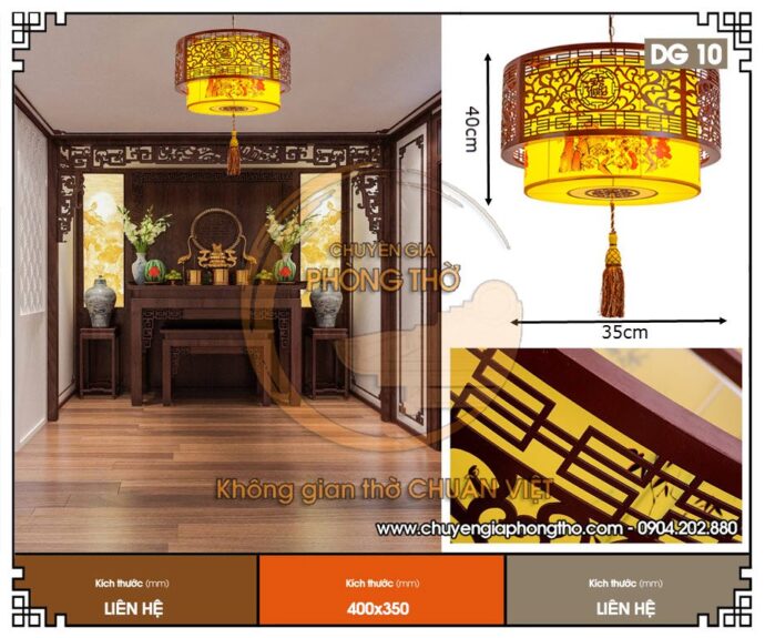 đèn lồng gỗ thả phòng thờ chữ phúc
