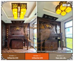 Feedback lắp đặt bàn thờ gỗ hương kèm vách và đèn tại biệt thự liền kề Hateco Green City BTD40