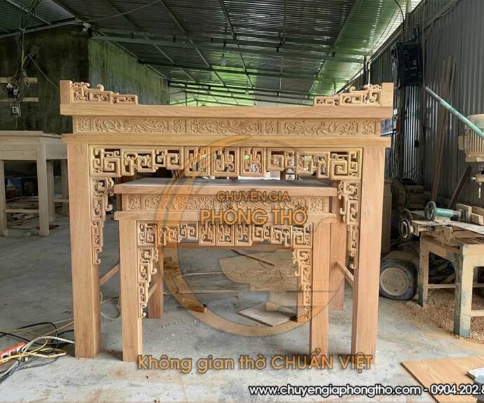 Mẫu bàn thờ Phật tại gia đẹp truyền thống gia tăng vượng khí BTD40