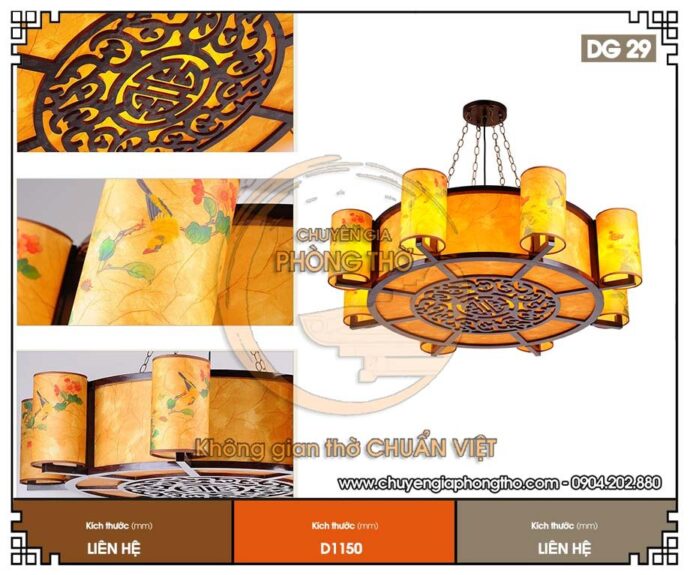 mẫu đèn trang trí bàn thờ 2