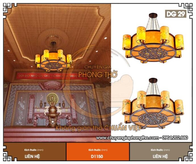 mẫu đèn trang trí bàn thờ 3