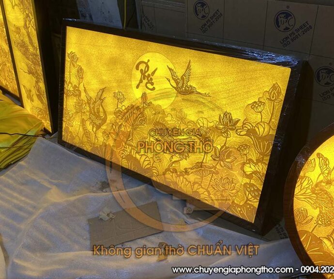 tranh trúc chỉ sen hạc chữ phúc 5