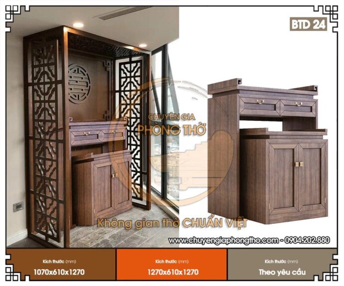 bàn thờ đứng gỗ gụ 1m07 1