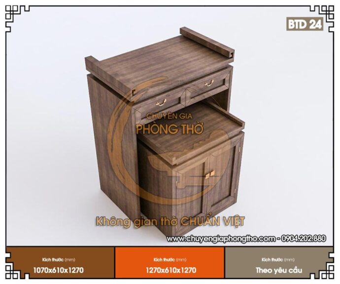 bàn thờ đứng gỗ gụ 1m07 2