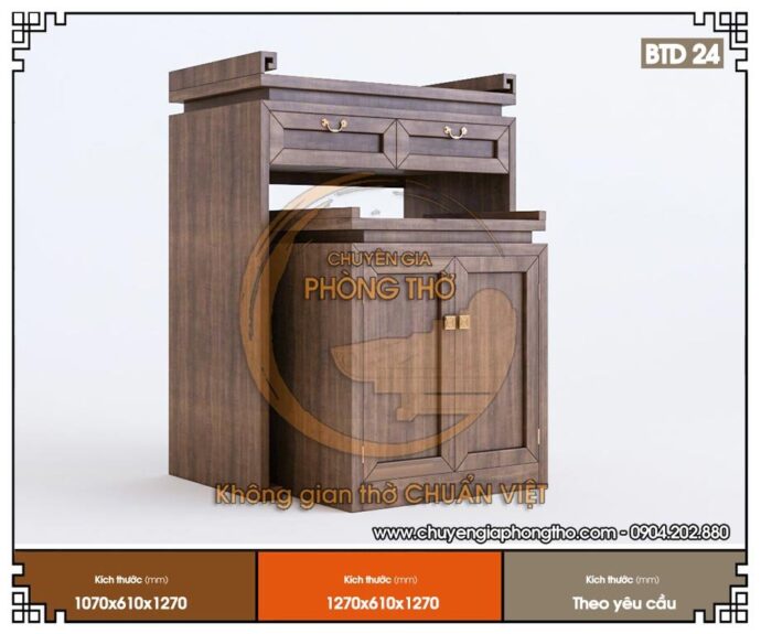 bàn thờ đứng gỗ gụ 1m07