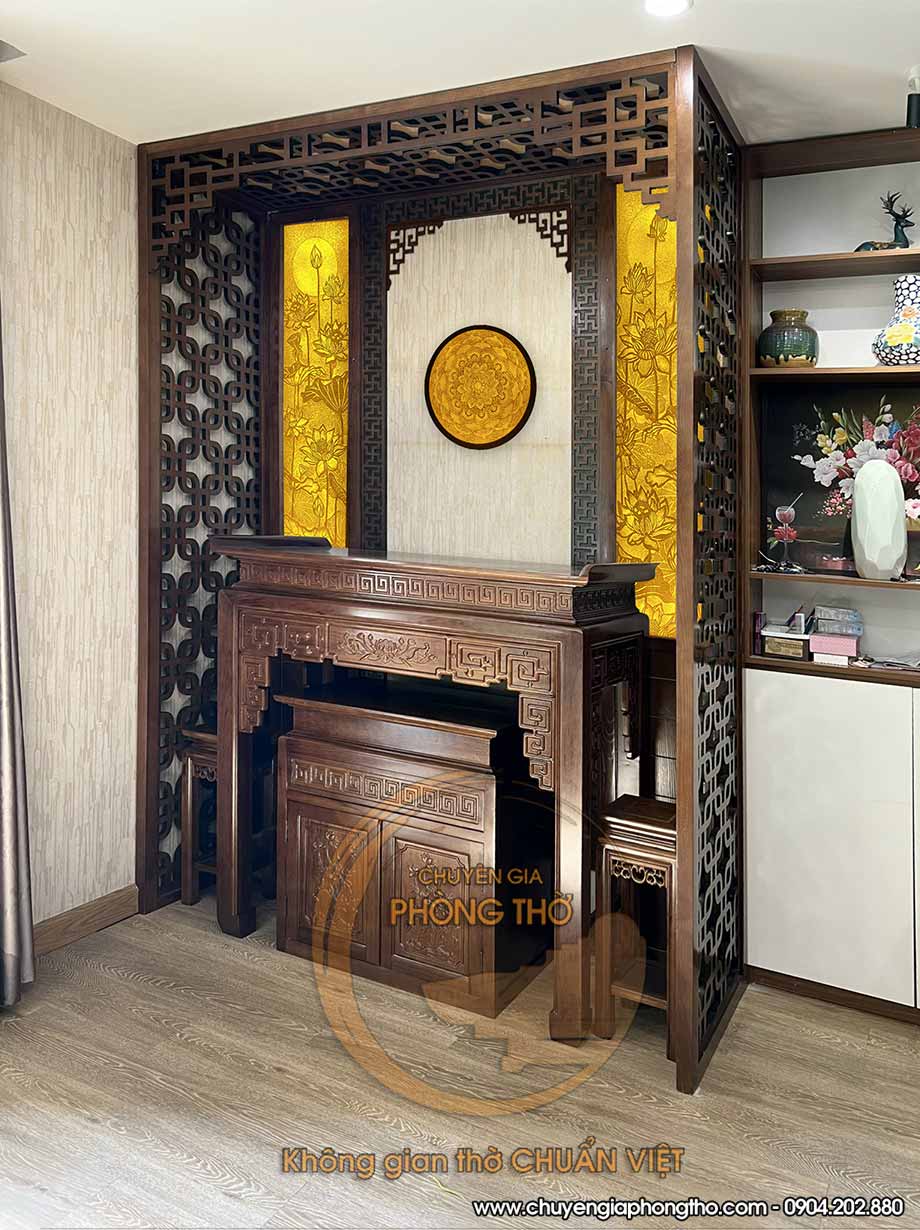 Những mẫu vách ngăn phòng thờ phong cách Á Đông Những mẫu vách ngăn phòng thờ phong cách Á Đông