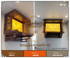 Lắp đặt bàn thờ treo tường 48x81cm kèm tranh trúc chỉ tại chung cư Housinco Nguyễn Xiển