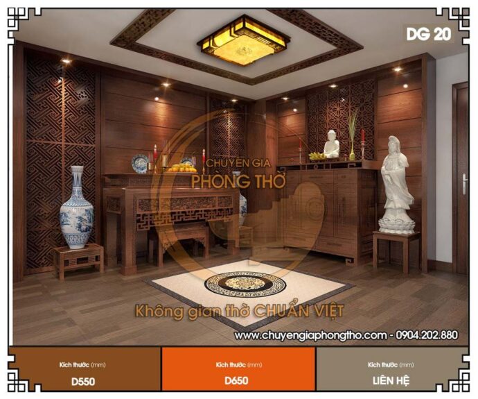 đèn ốp trần phòng thờ chung cư hình vuông 3