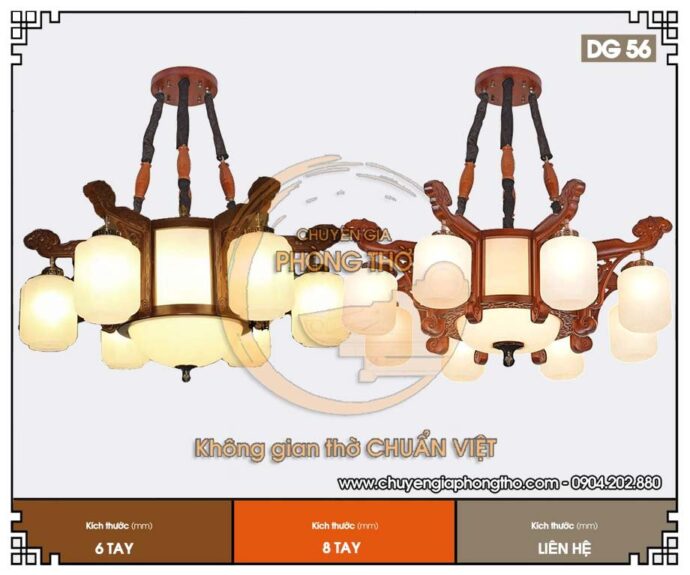 đèn thả trang trí phòng thờ biệt thự 1