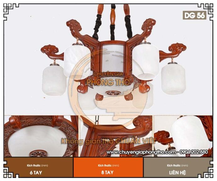 đèn thả trang trí phòng thờ biệt thự 2